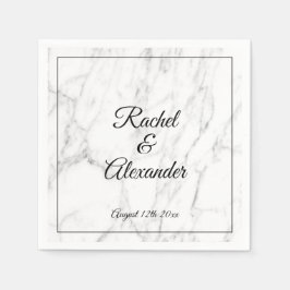 Elegante witte marmeren steen aangepaste bruiloft  servet