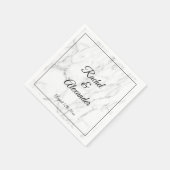 Elegante witte marmeren steen aangepaste bruiloft  servet (Hoek)