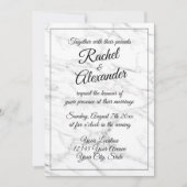 Elegante witte marmeren steen bruiloft uitnodiging (Voorkant)