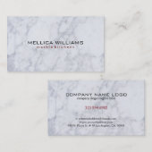 Elegante witte marmeren stenen achtergrond visitekaartje (Voorkant / Achterkant)