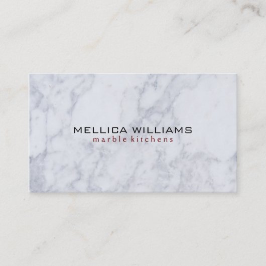 Elegante witte marmeren stenen achtergrond visitekaartje (Voorkant)
