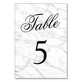 Elegante witte marmeren stenen trouwtafel nummers kaart