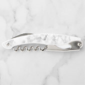 Elegante witte marmeren textuur kurkentrekker (Achterkant)