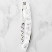 Elegante witte marmeren textuur kurkentrekker (Voorkant)