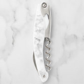 Elegante witte marmeren textuur kurkentrekker (Achterkant)
