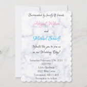 Elegante witte marmeren trouwuitnodigingen kaart (Achterkant)