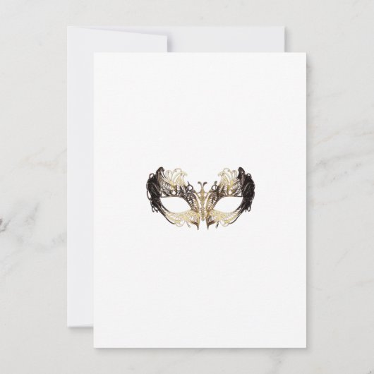 Elegante witte masquerade Sweet Sixteen verjaardag Kaart (Achterkant)