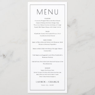 Elegante witte menukaart sjabloon