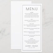 Elegante witte menukaart sjabloon (Voorkant / Achterkant)