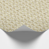 Elegante witte & Metallic gouden bloemdamast 5 Cadeaupapier (Hoek)