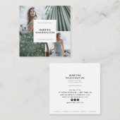 Elegante witte minimale foto moderne fotograaf vierkante visitekaartje (Voorkant / Achterkant)