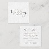 Elegante witte minimale moderne trouwfotograaf vierkante visitekaartje (Voorkant / Achterkant)
