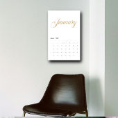 Elegante witte minimalist| gouden scriptletters kalender