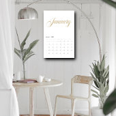 Elegante witte minimalist| gouden scriptletters kalender