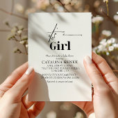 Elegante witte minimalist is een meisje Baby showe Kaart