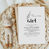 Elegante witte minimalist is een meisje Baby showe Kaart