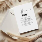 Elegante witte minimalistische babyshower kaart