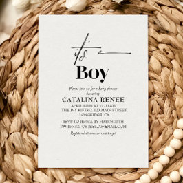 Elegante witte minimalistische babyshower kaart