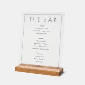 Elegante Witte Minimalistische Barmenu Acryl Bord (Hoek)