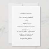 Elegante witte minimalistische bruiloft alles in é kaart (Voorkant)