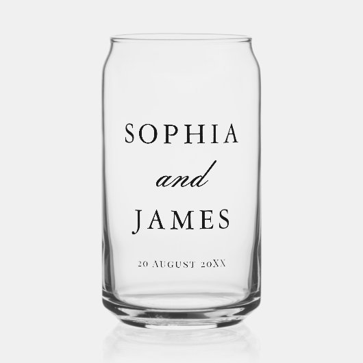 Elegante witte minimalistische bruiloft blikvorm glas (Voorkant)