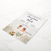 Elegante witte minimalistische bruiloft folie uitnodiging (Gedraaid)