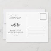 Elegante witte minimalistische bruiloft Save the D Date (Achterkant)