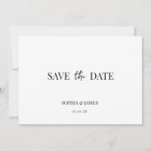 Elegante witte minimalistische bruiloft Save the D Save The Date (Voorkant)