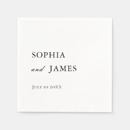 Elegante witte minimalistische bruiloft servet