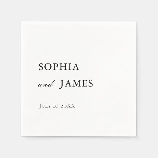 Elegante witte minimalistische bruiloft servet (Voorkant)