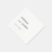 Elegante witte minimalistische bruiloft servet (Hoek)