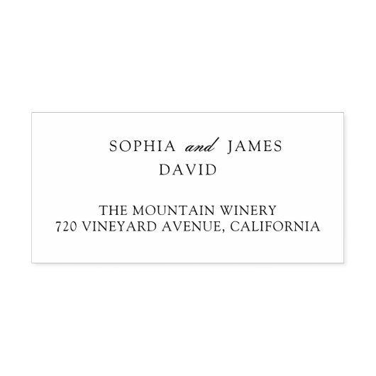 Elegante witte minimalistische bruiloft  zelfinktende stempel (Design)