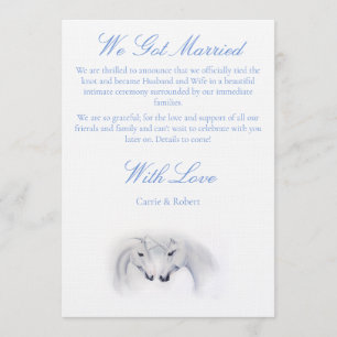 Elegante Witte Minimalistische Eenhoorn Paarden Br Kaart