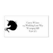Elegante Witte Minimalistische Eenhoorn Paarden Zelfinktende Stempel (Design)
