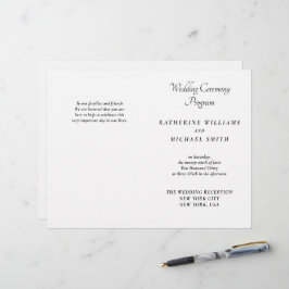 Elegante Witte Minimalistische Huwelijksprogramma'