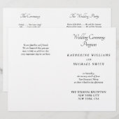 Elegante Witte Minimalistische Huwelijksprogramma' (Voorkant / Achterkant)