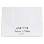 Elegante Witte Minimalistische Huwelijksscript Ges Groot Cadeauzakje (Voorkant)