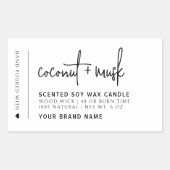 Elegante witte minimalistische kaars product label (Voorkant)