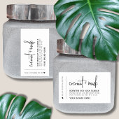 Elegante witte minimalistische kaars product label