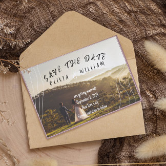 Elegante WITTE Minimalistische Lijnen Save the Dat Date