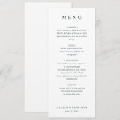 Elegante Witte Minimalistische Menu (Voorkant / Achterkant)
