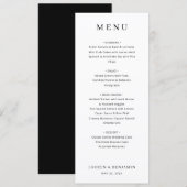 Elegante Witte Minimalistische Menu (Voorkant / Achterkant)