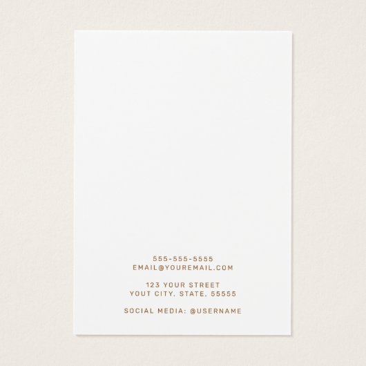 Elegante witte minimalistische oorenkaart visitekaartje (Achterkant)