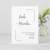 Elegante witte minimalistische QR-code trouwfoto Kaart (Staand voorkant)