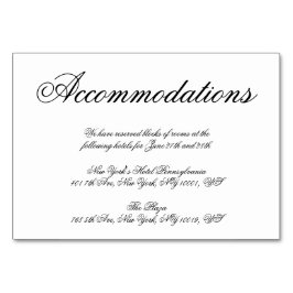 Elegante witte minimalistische trouwaccommodatieka kaart