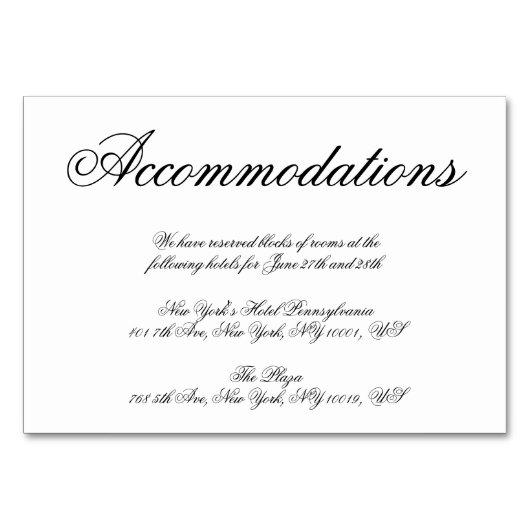 Elegante witte minimalistische trouwaccommodatieka kaart (Voorkant)