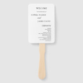 Elegante witte minimalistische trouwprogramma's handwaaier (Voorkant)