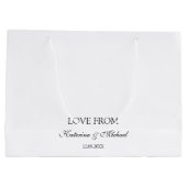 Elegante witte minimalistische trouwscript cadeau groot cadeauzakje (Achterkant)