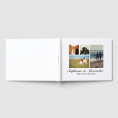 Elegante witte moderne 4 foto bruiloft of evenemen gastenboek (Volledig)