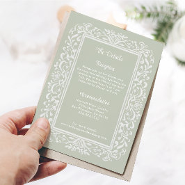 Elegante Witte Moderne Vintage Sierlijst Informatiekaartje